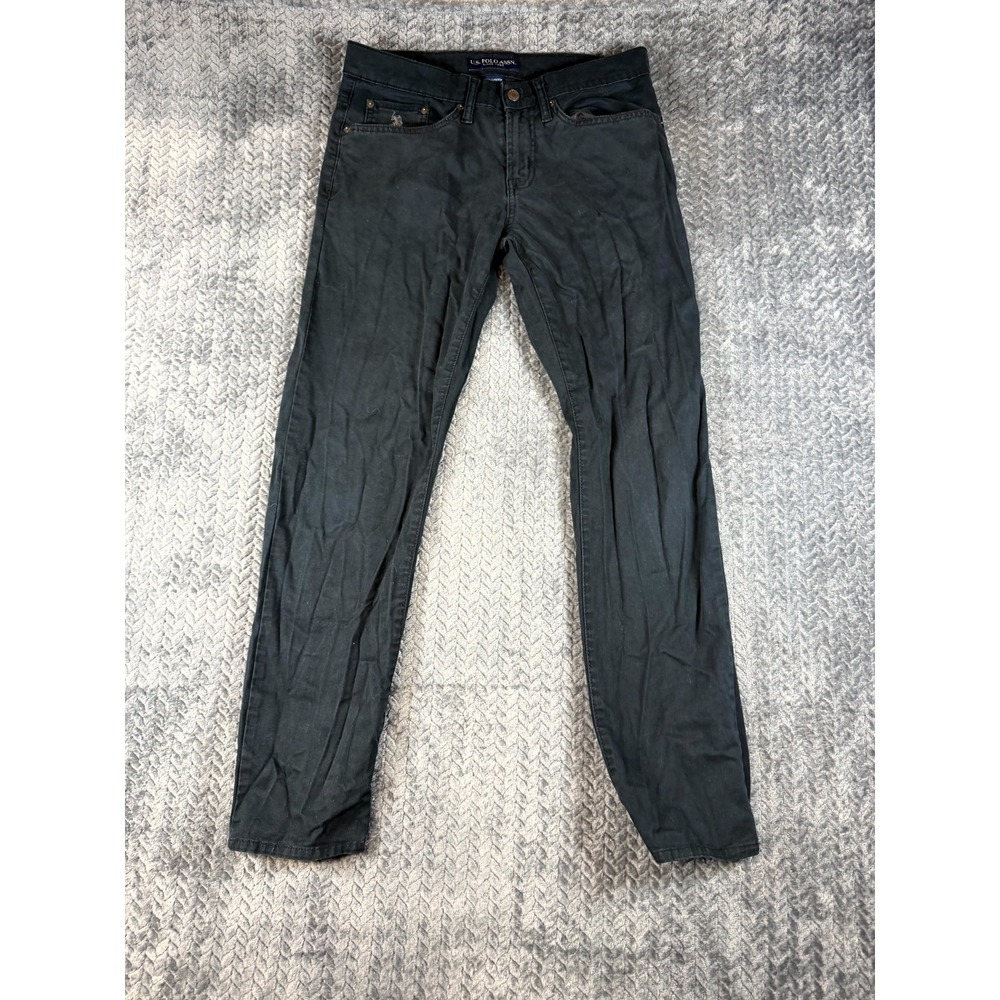 U.S. Polo Assn Activate Straight Leg Jeans Mens 30x30 Black Denim Cotton Stretch